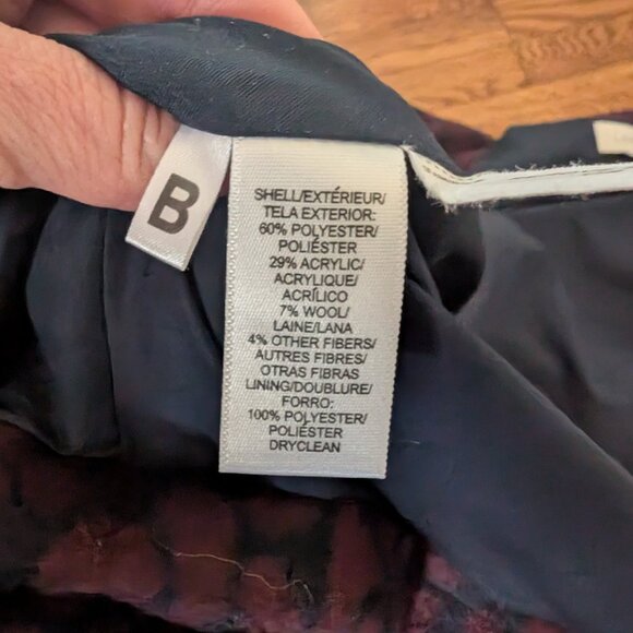 Navy & Burgundy Wool Blend Leopard Print Coat from LOFT - Picture 10 of 13